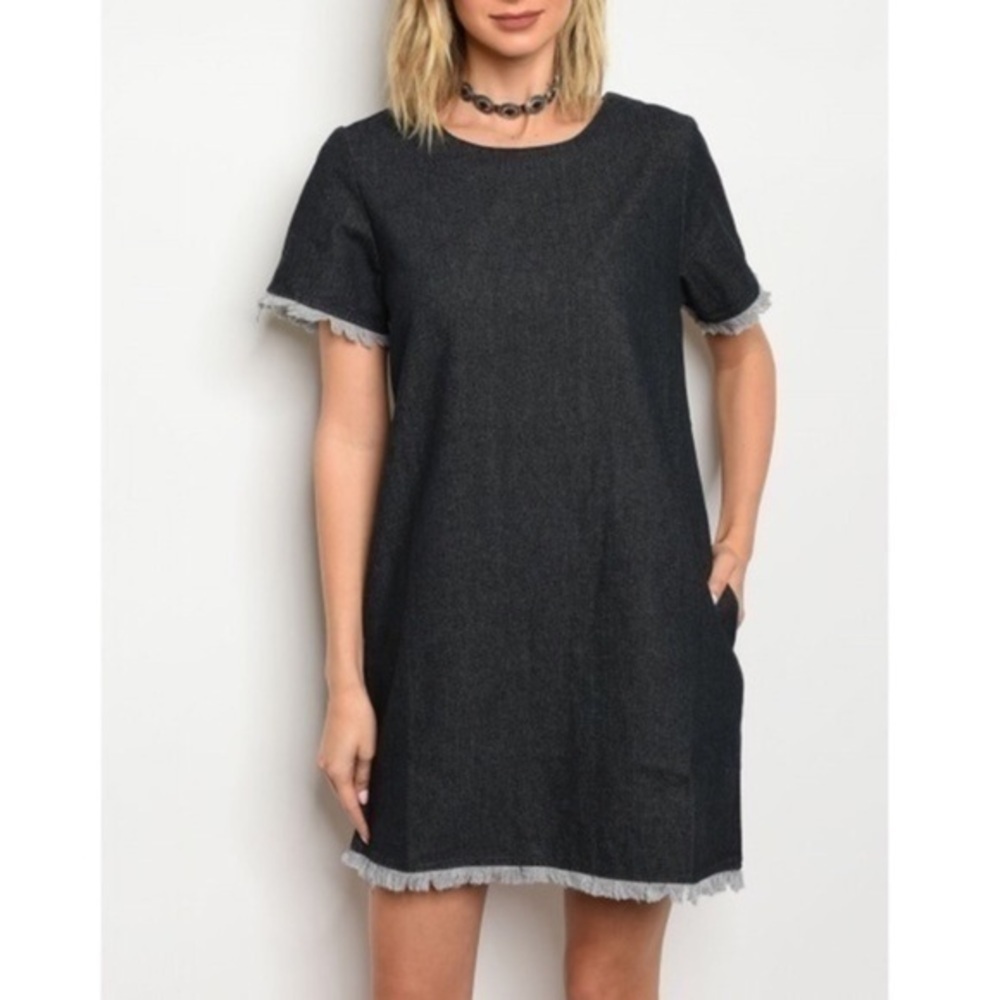 Black denim dress